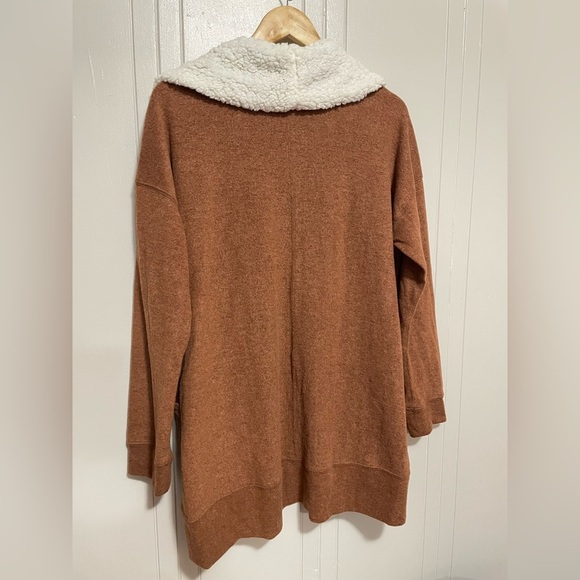 Hem & Thread brown, fur collar, sweater/jacket/cardigan - Picture 6 of 8